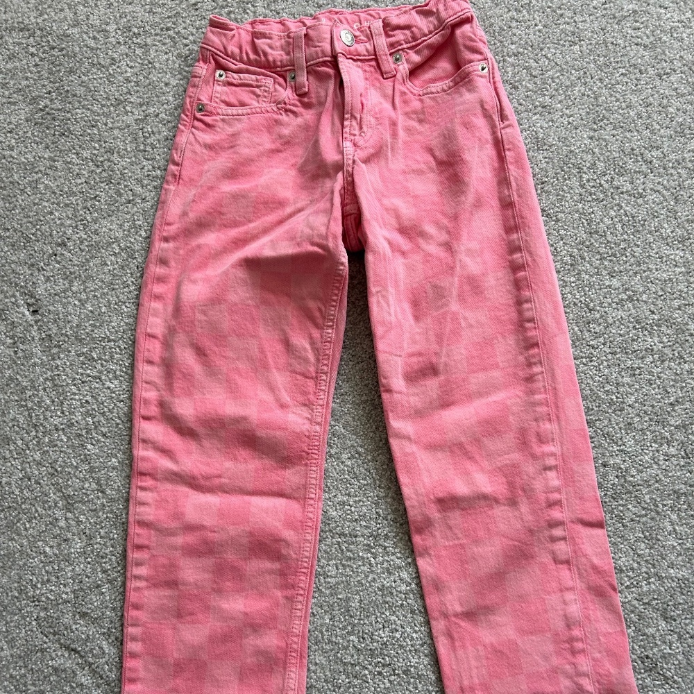 Gap Pink Checker 90s Loose Jeans